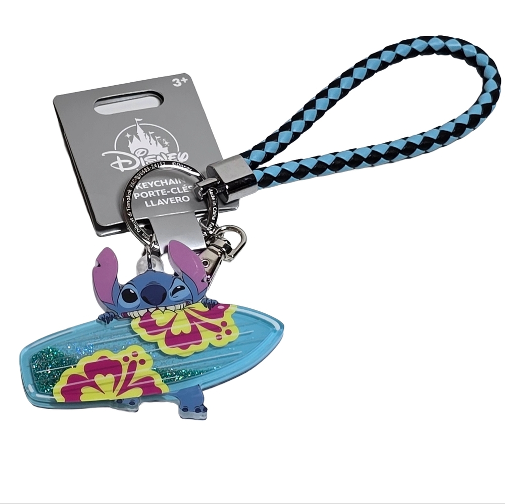 Disney Stitch Surfboard Wristlet Keychain Bag Charm NWT - Picture 1 of 2